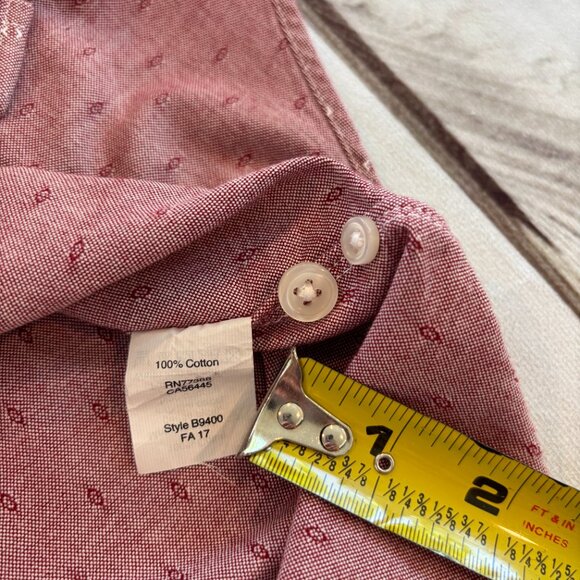 Medium J Crew Slim Oxford Light Red Dot Pattern Pocket 100% Cotton Button Down - Picture 6 of 11